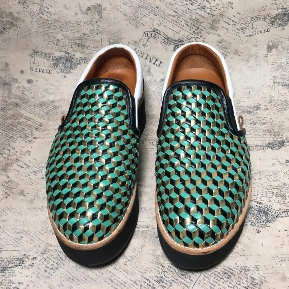 Flamingos coconut metallic platform sneakers